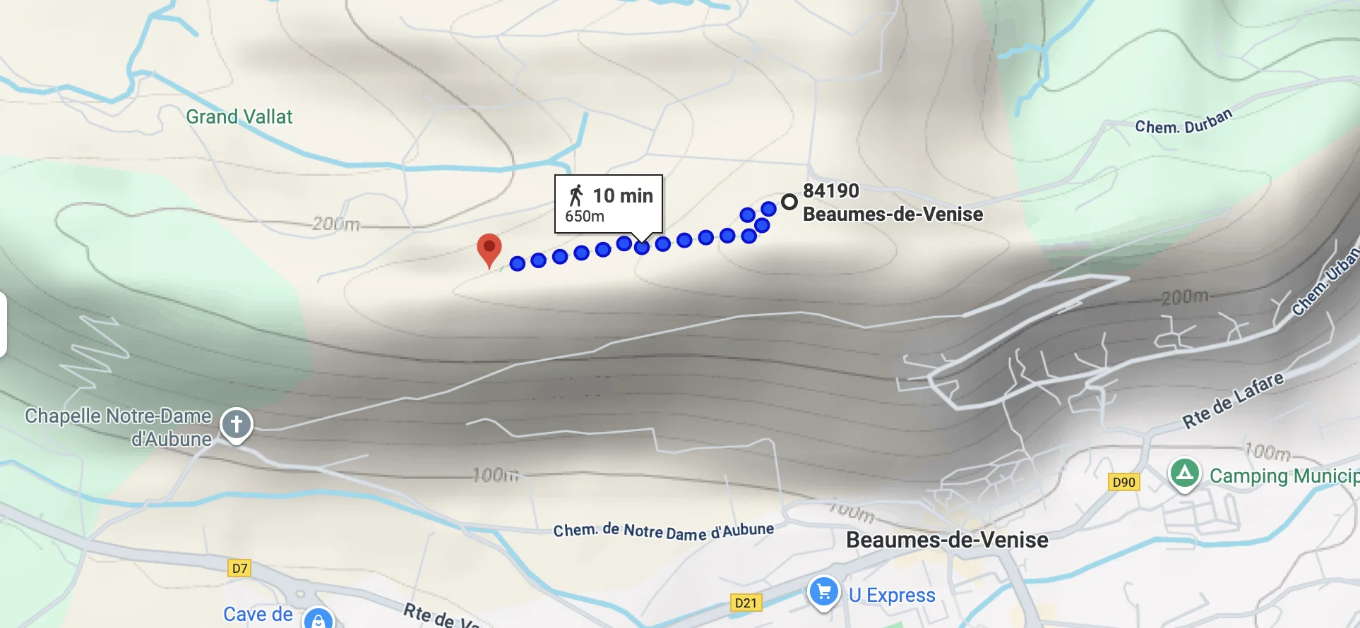 Plan d'accès à la Chapelle Saint-Hilaire